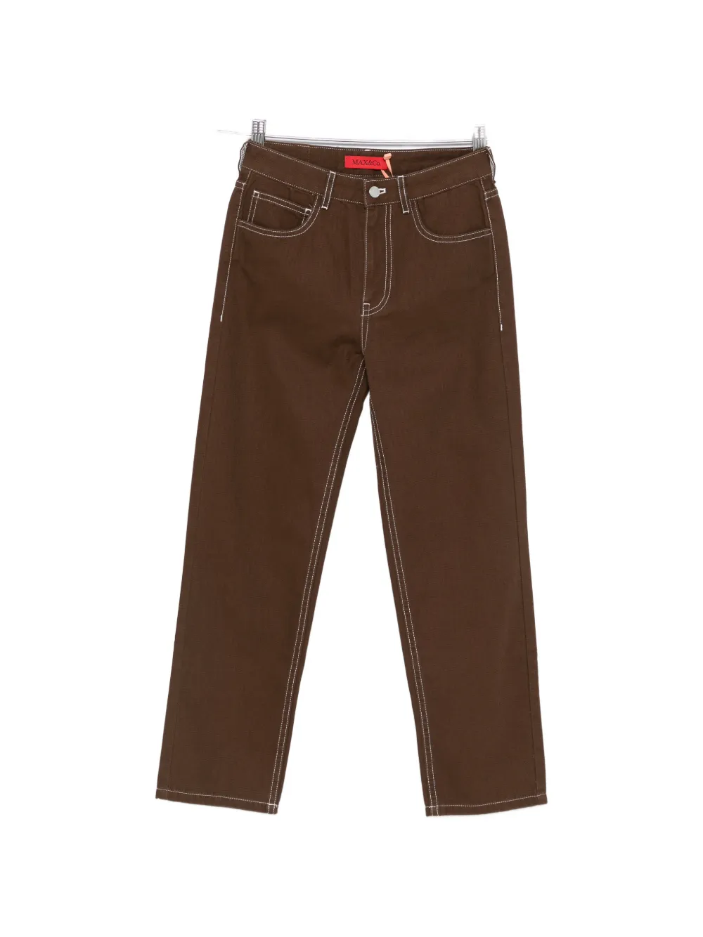 MAX&Co. Kids contrast-stitch jeans - Marrone