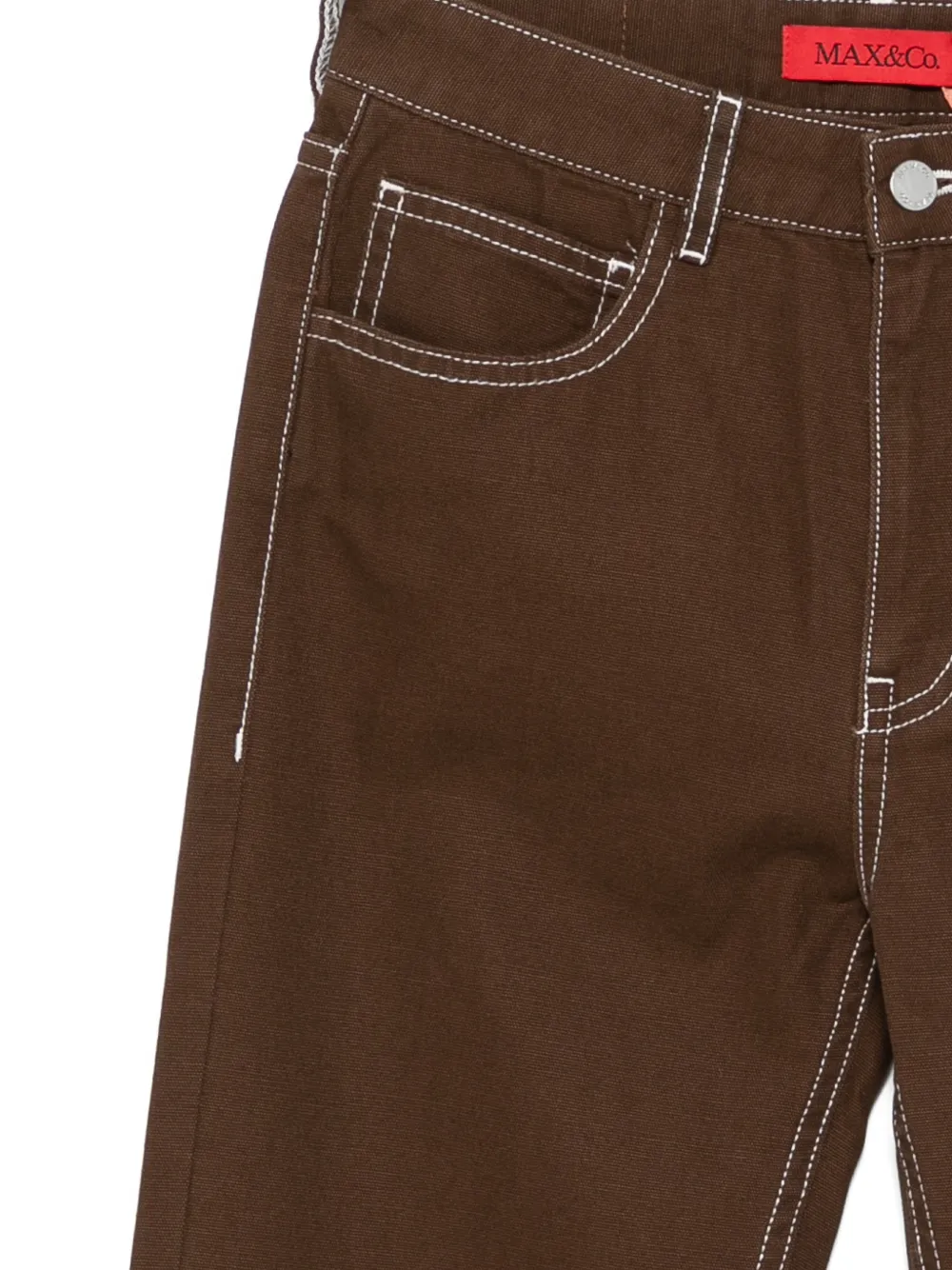  Max&co. Kids Contrast-stitch Jeans - Brown 