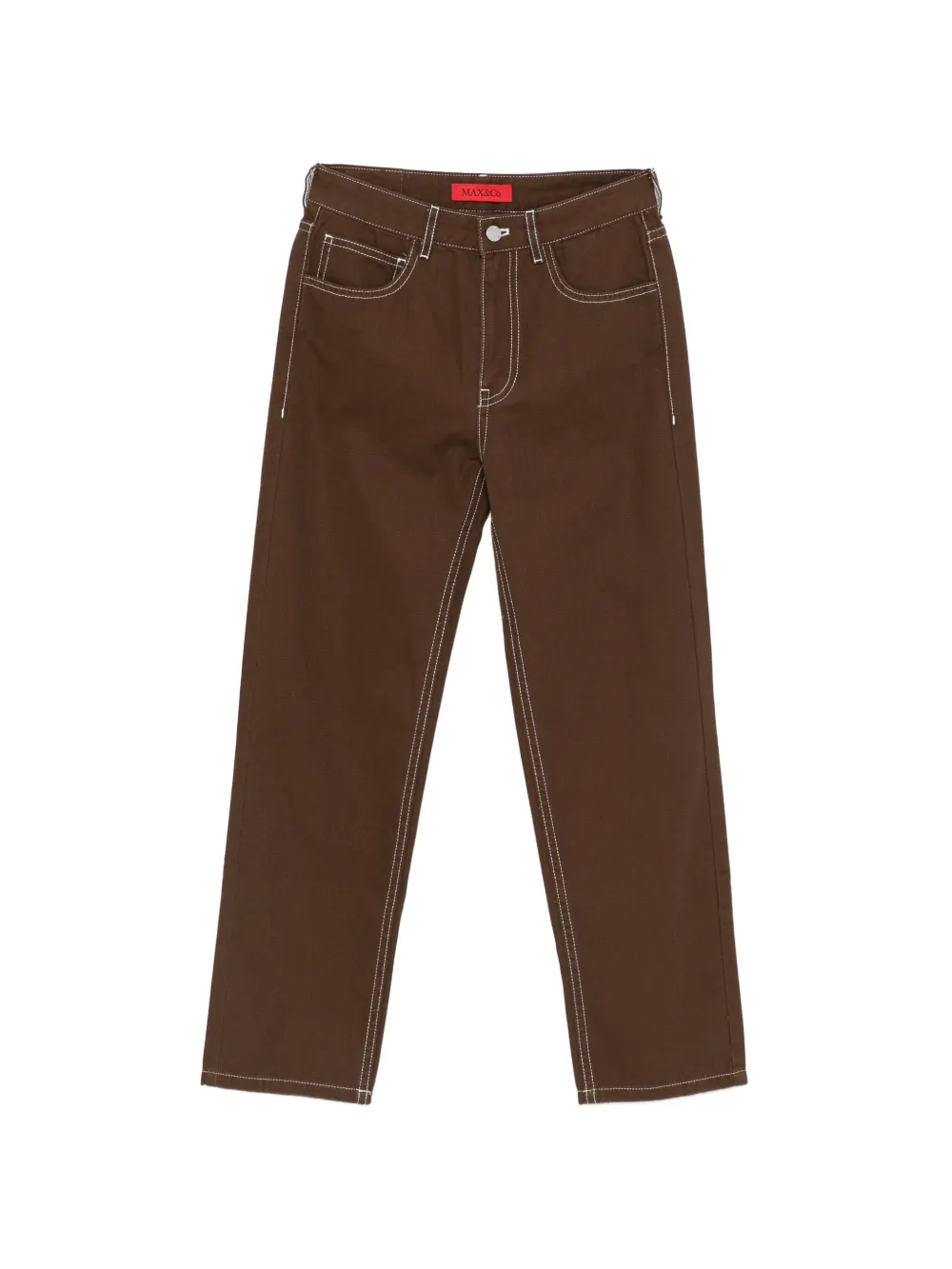 MAX&Co. Kids contrast-stitch jeans - Marrone