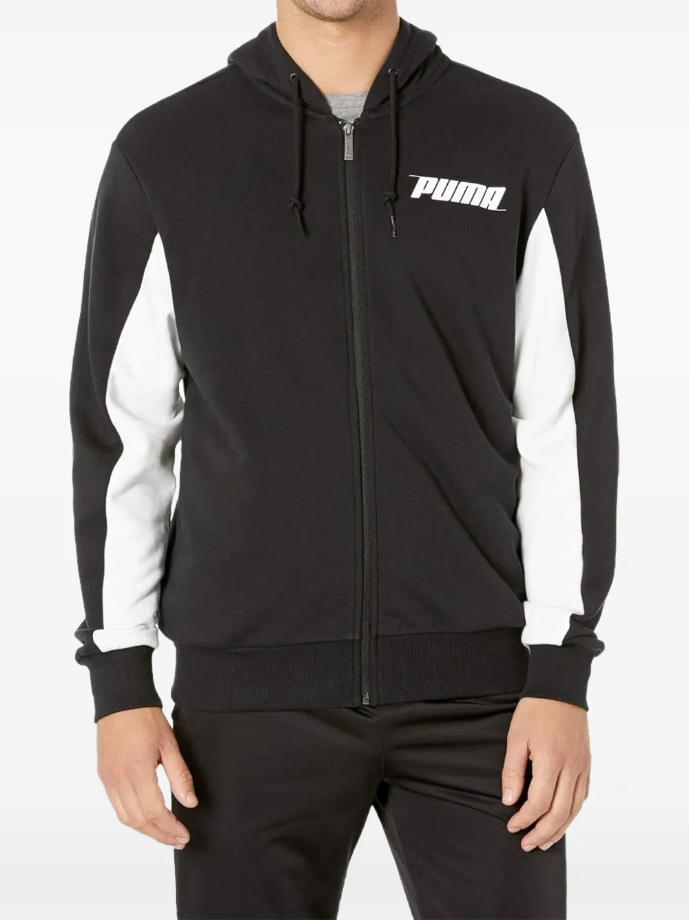 PUMA Felpa con cappuccio e zip - Nero
