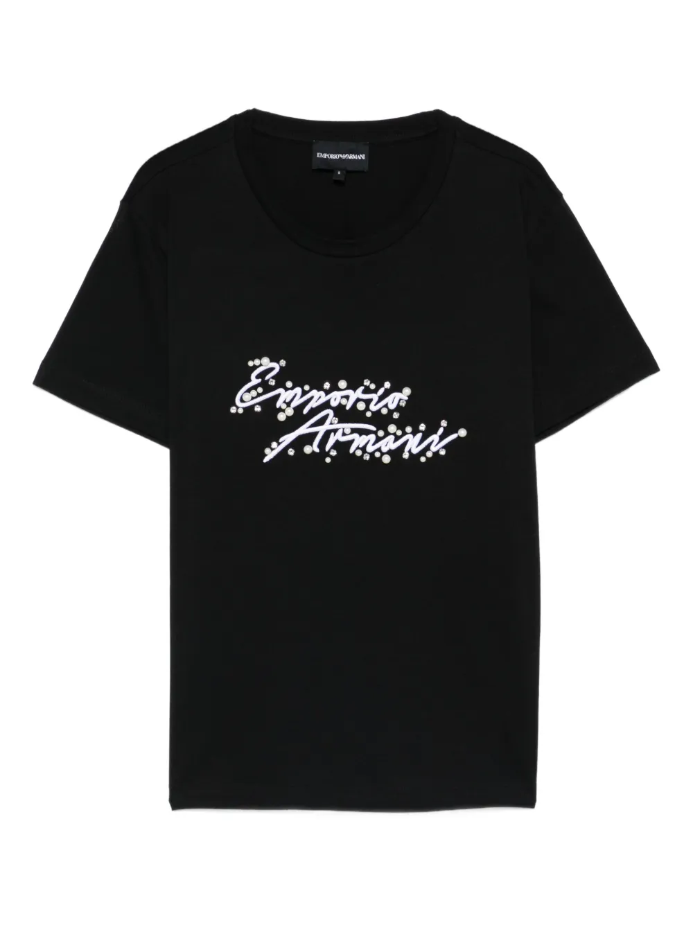 Emporio Armani embellished T-shirt - Schwarz