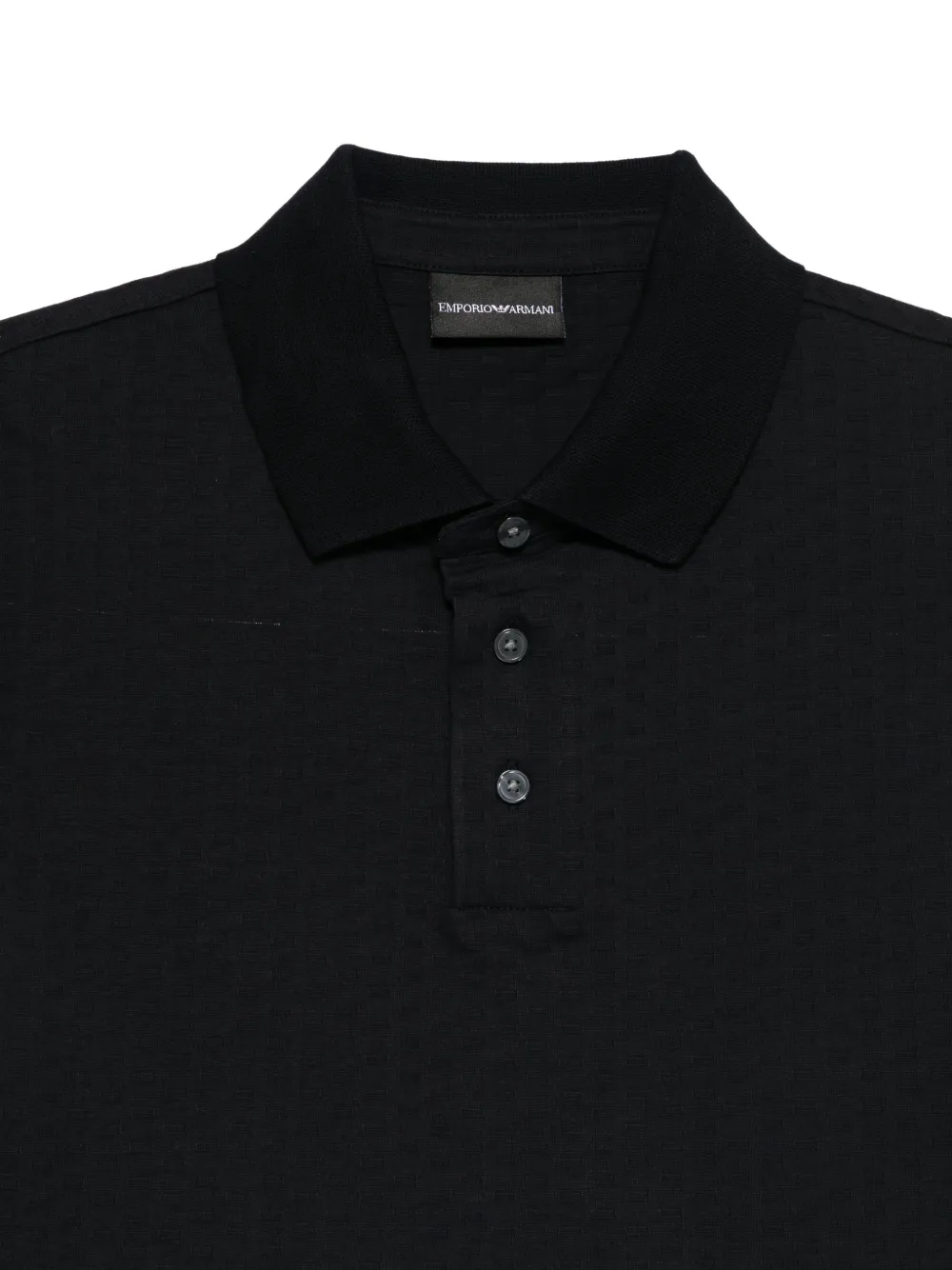 Emporio Armani Poloshirt met textuur Zwart