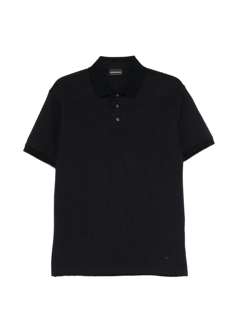 Emporio Armani textured polo shirt - Blau