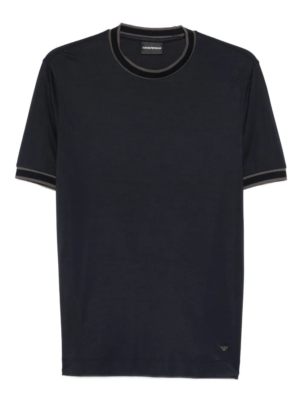 Emporio Armani ribbed trim T-shirt – Blue Emporio Armani ribbed trim T-shirt – Blue
