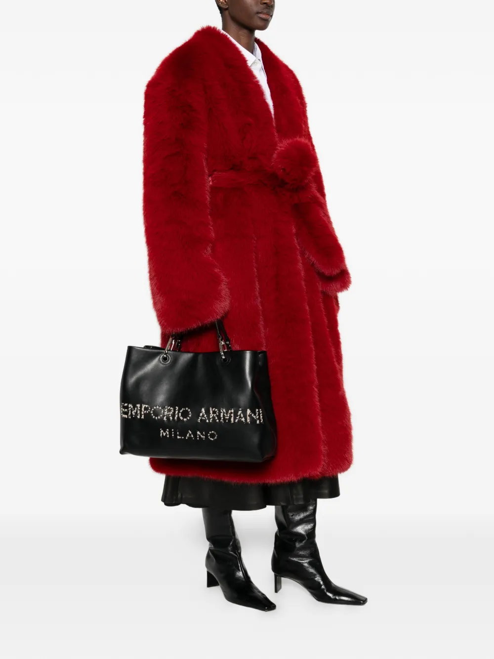 Emporio Armani logo-appliqu&eacute; tote bag - Zwart