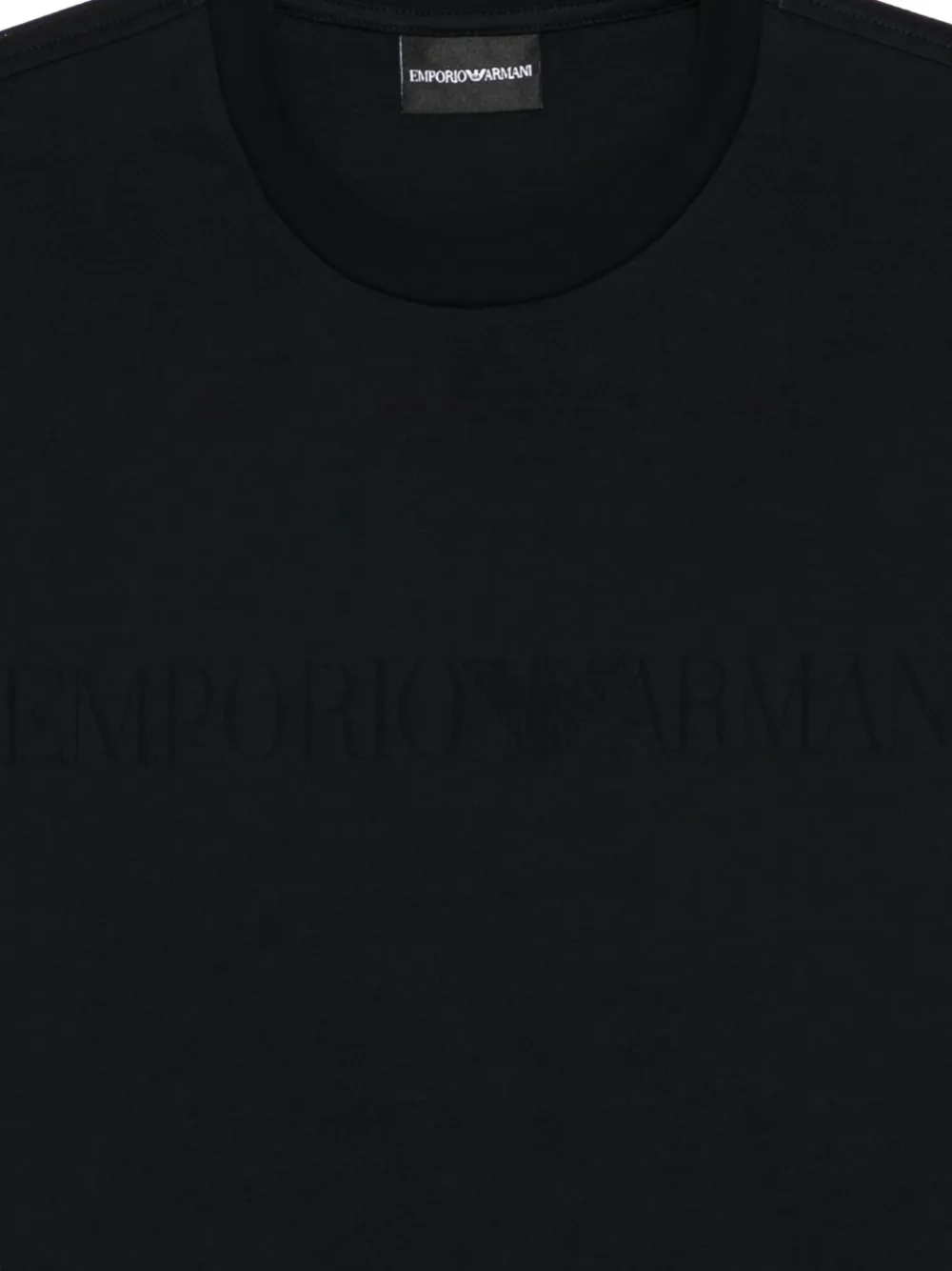 Emporio Armani T-shirt met ronde hals en reliëf Zwart