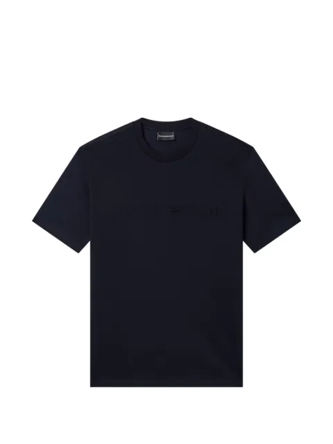 Emporio Armani Intarsia jersey T-shirt in pure cotton with logo essential