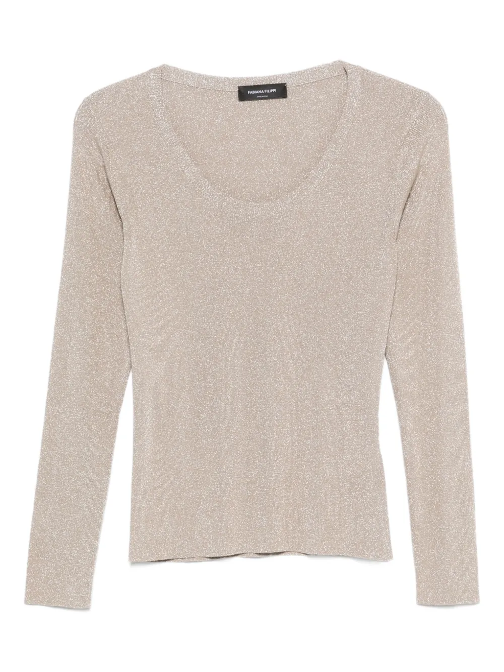Fabiana Filippi scoop-neck long-sleeve top - Toni neutri