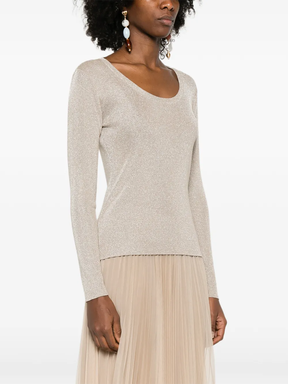 Fabiana Filippi Top met lange mouwen Beige
