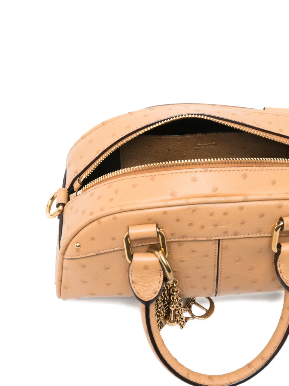 Chloé Bowling mini-shopper met bedel Beige