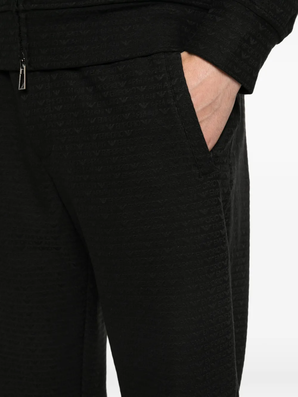 Emporio Armani Trainingsbroek met textuur Zwart