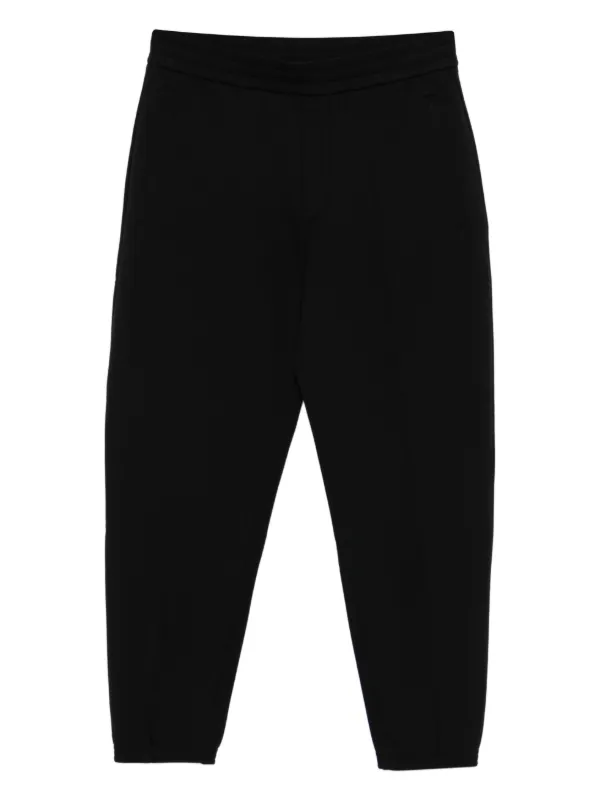 Emporio Armani Double Jersey Joggers with Side Zip Pockets in Black