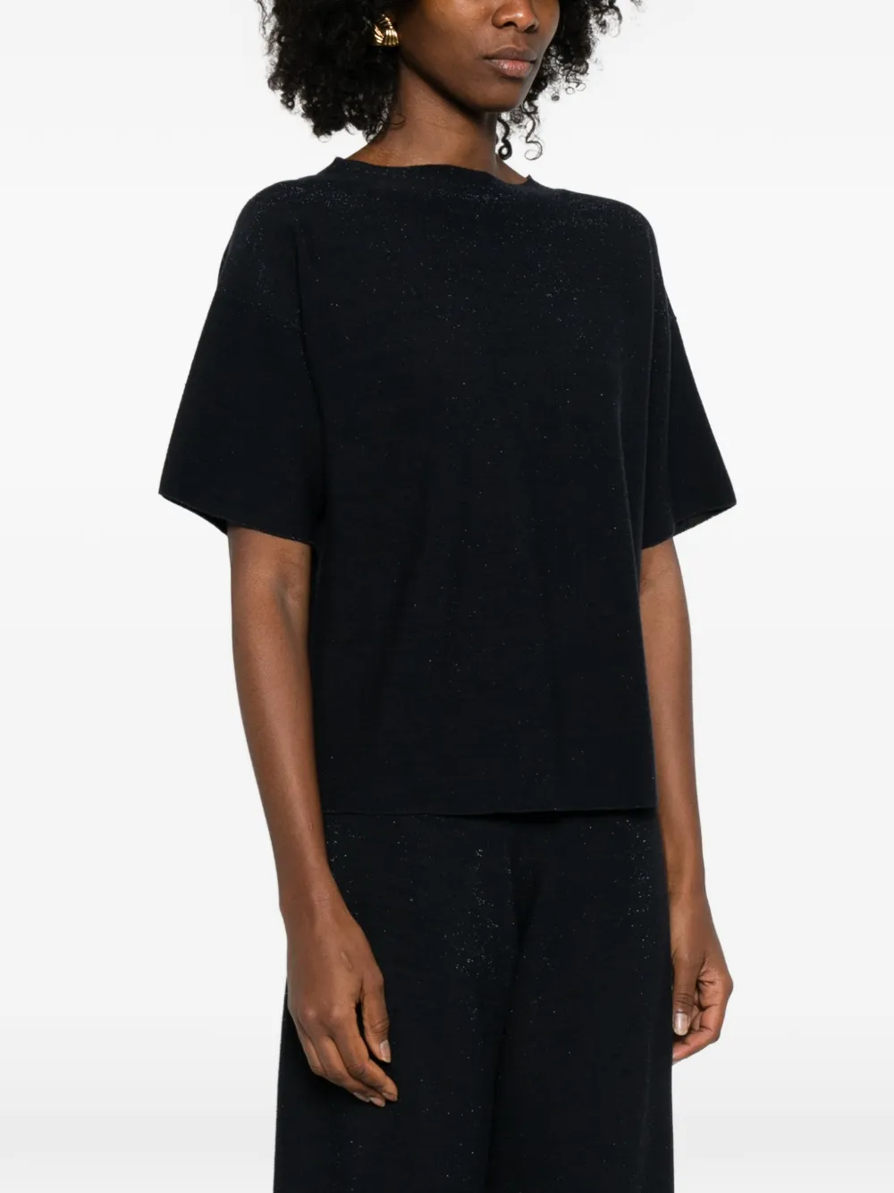 Fabiana Filippi Gebreid T-shirt Blauw