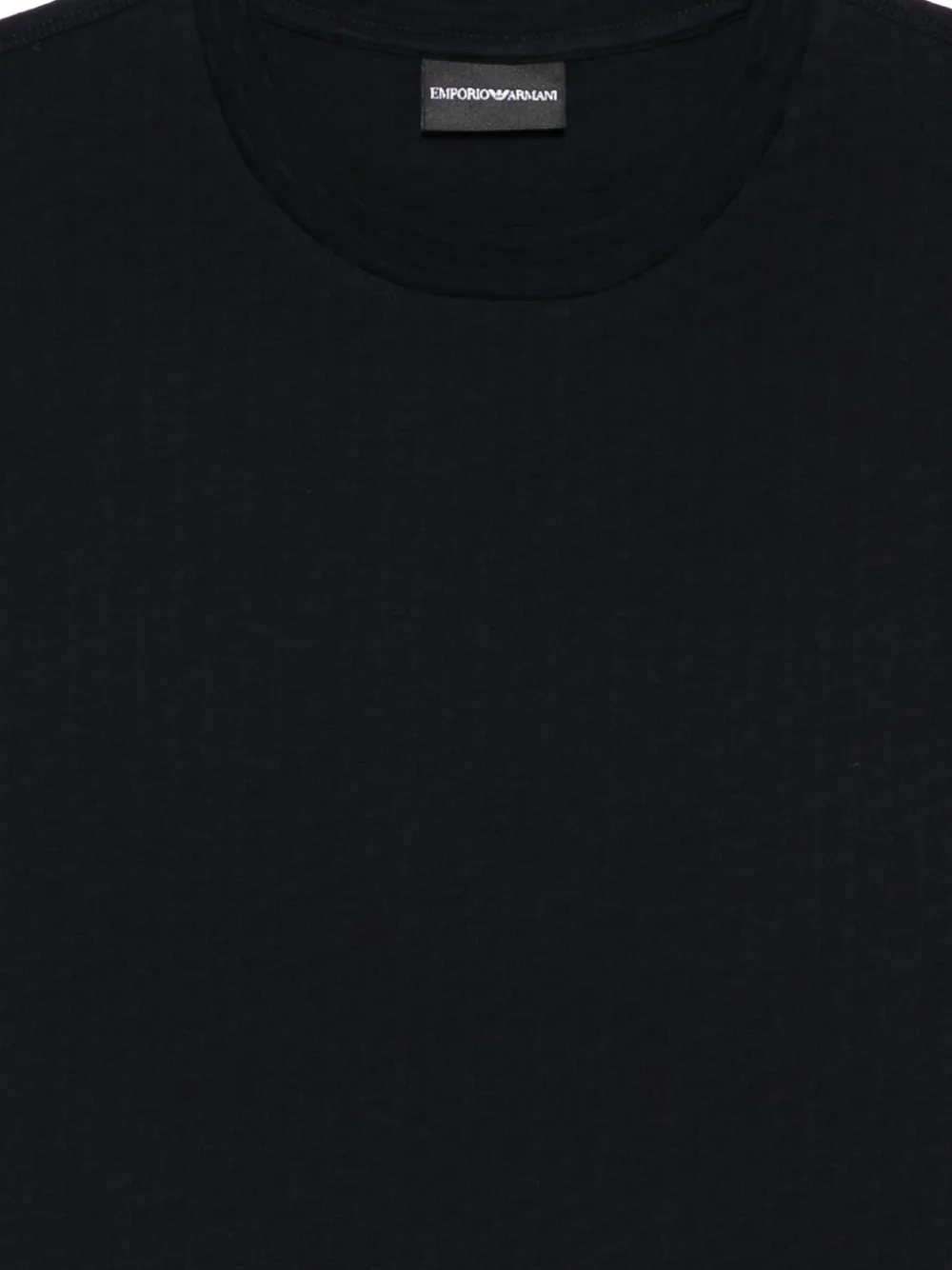 Emporio Armani Getextureerd T-shirt Zwart