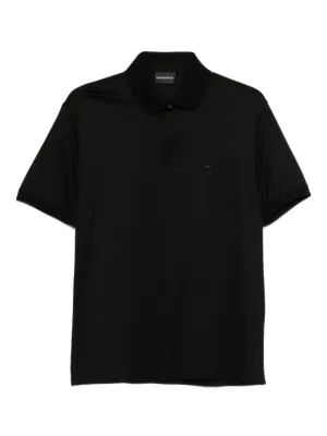 Emporio Armani fine-knit Polo Shirt | Blue | FARFETCH