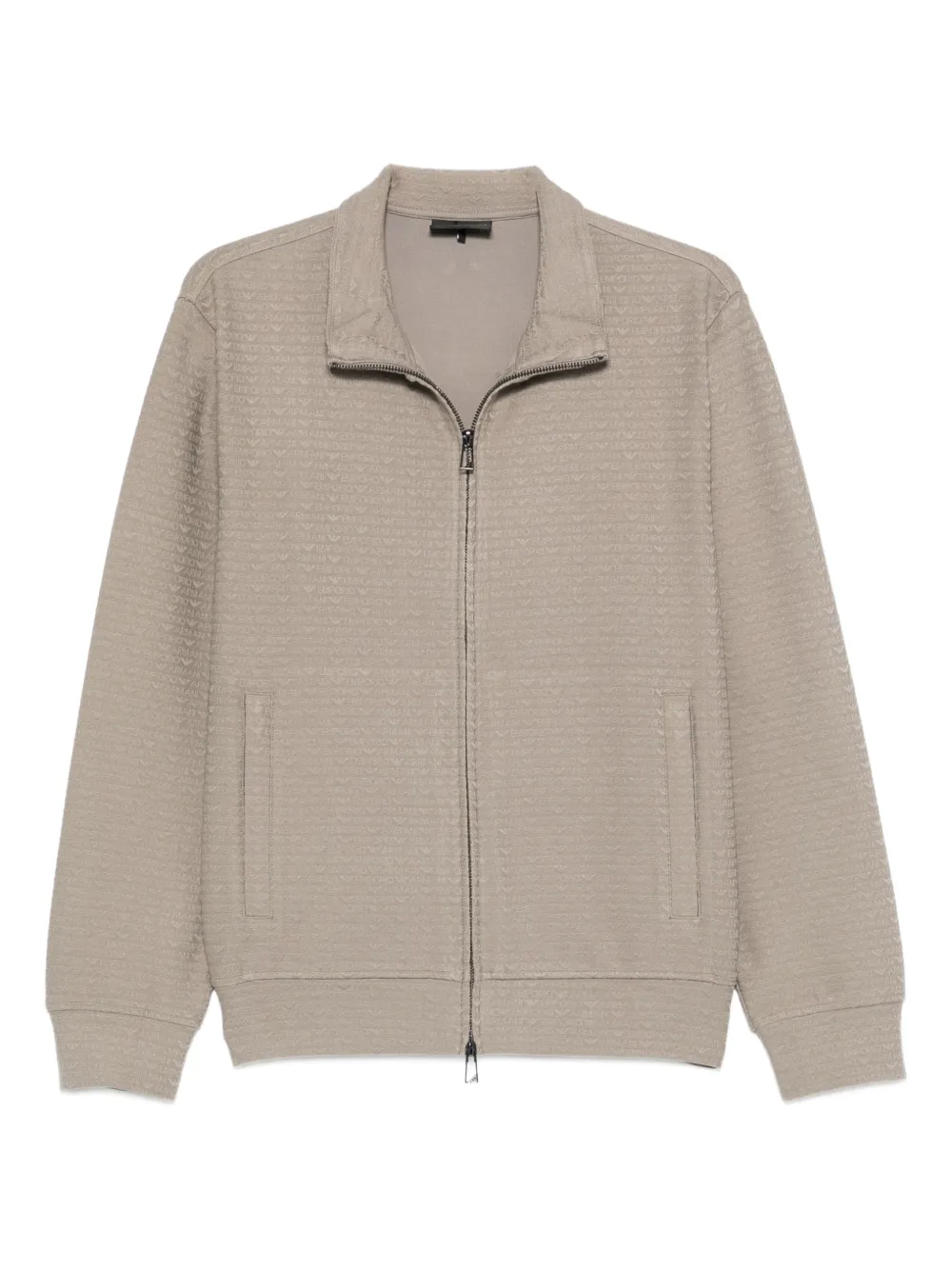 Emporio Armani zip textured sweatshirt - Grigio