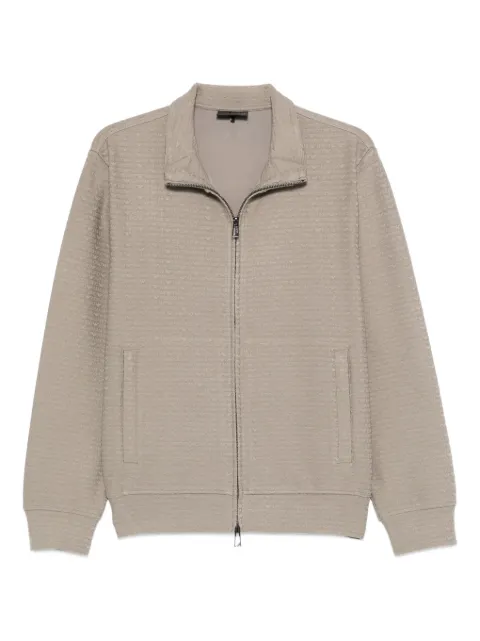 Emporio Armani zip textured sweatshirt