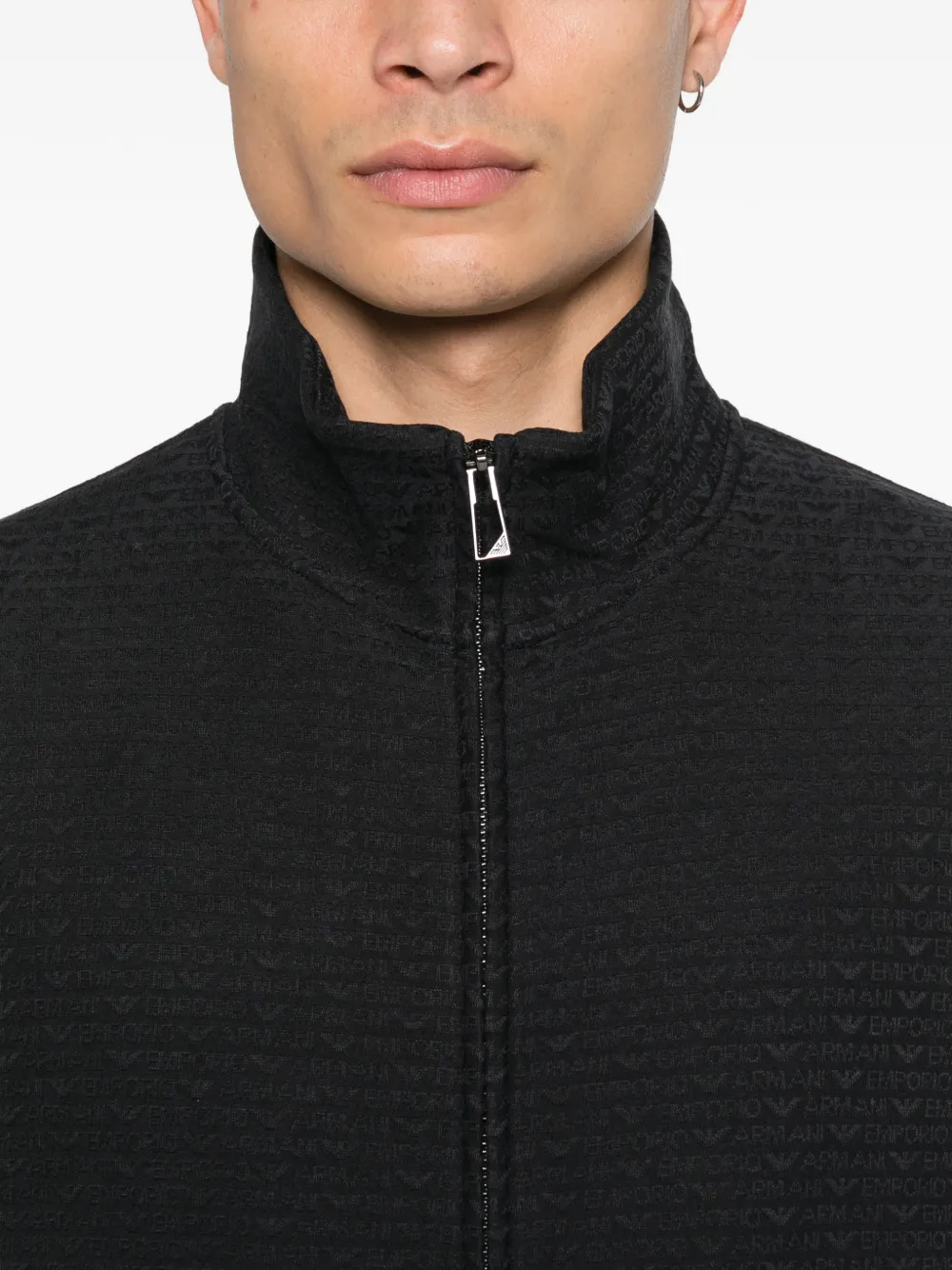 textured zip sweatshirt