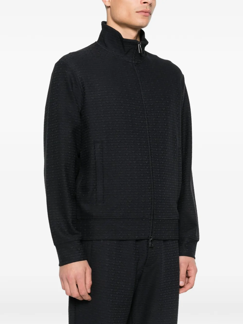 textured zip sweatshirt