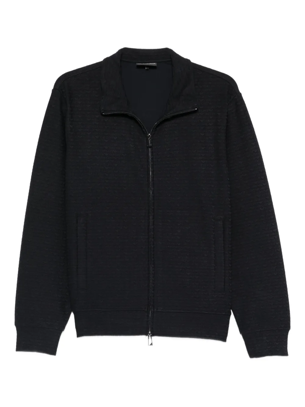 Emporio Armani textured zip sweatshirt - Blau