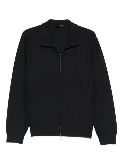 Emporio Armani textured zip sweatshirt