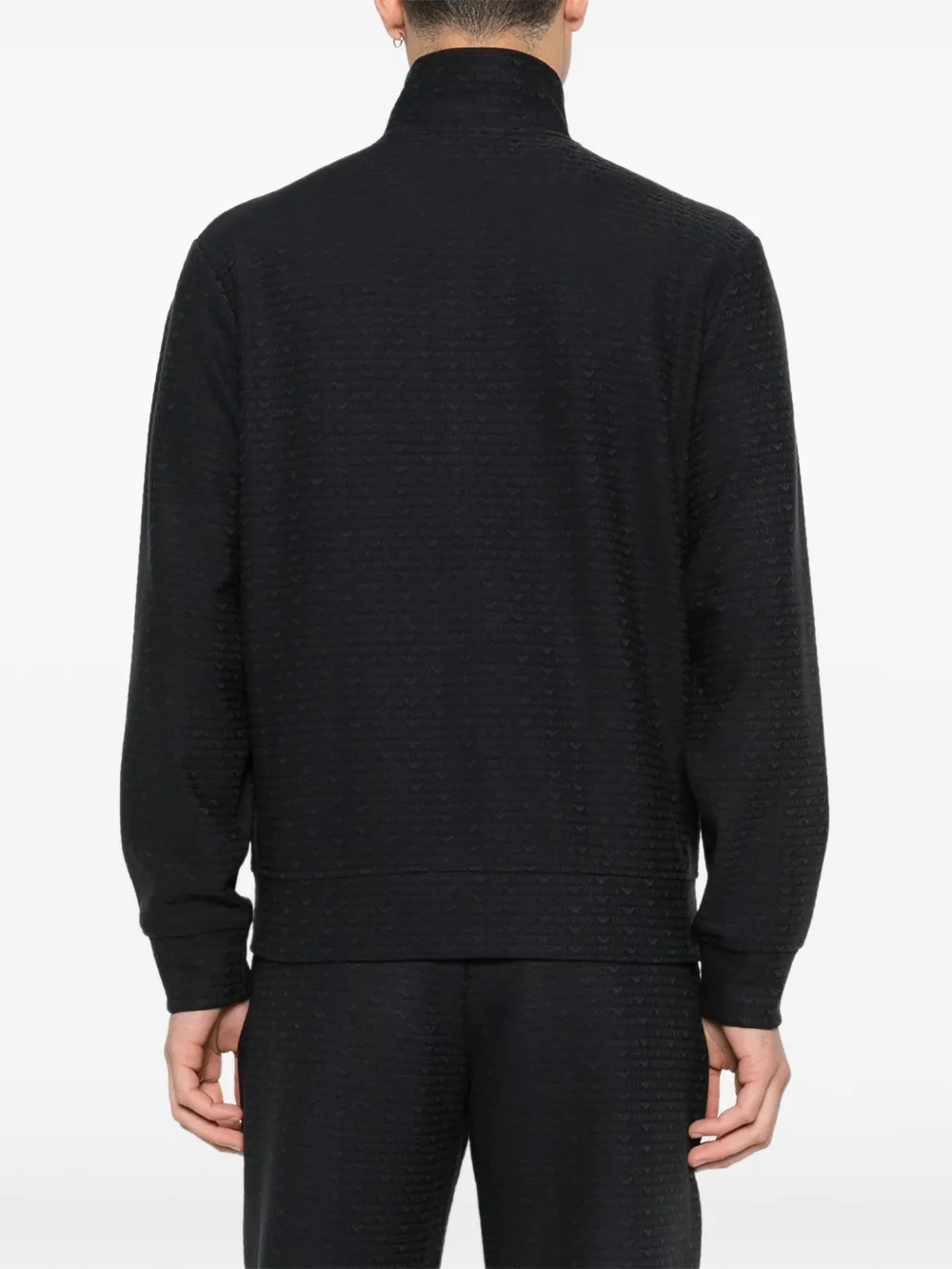 textured zip sweatshirt