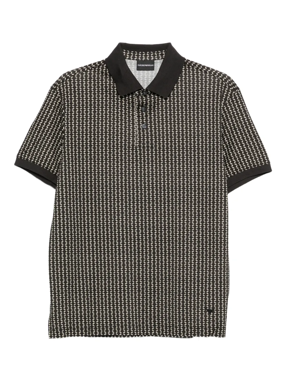 Emporio Armani geometric-pattern polo shirt - Schwarz