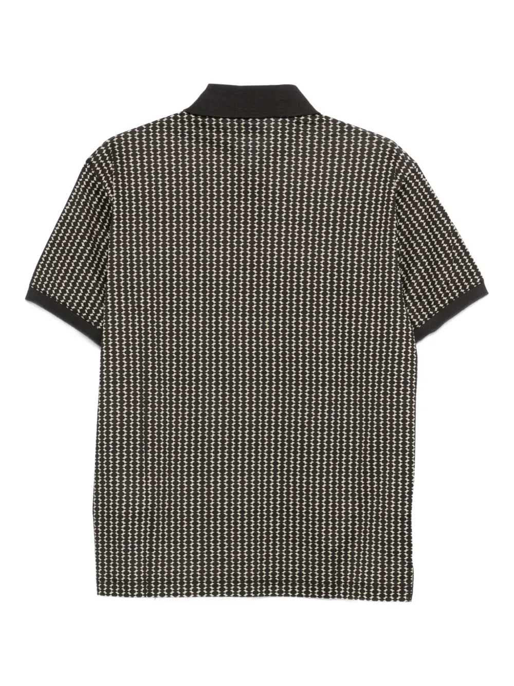 Emporio Armani geometric-pattern polo shirt - Zwart