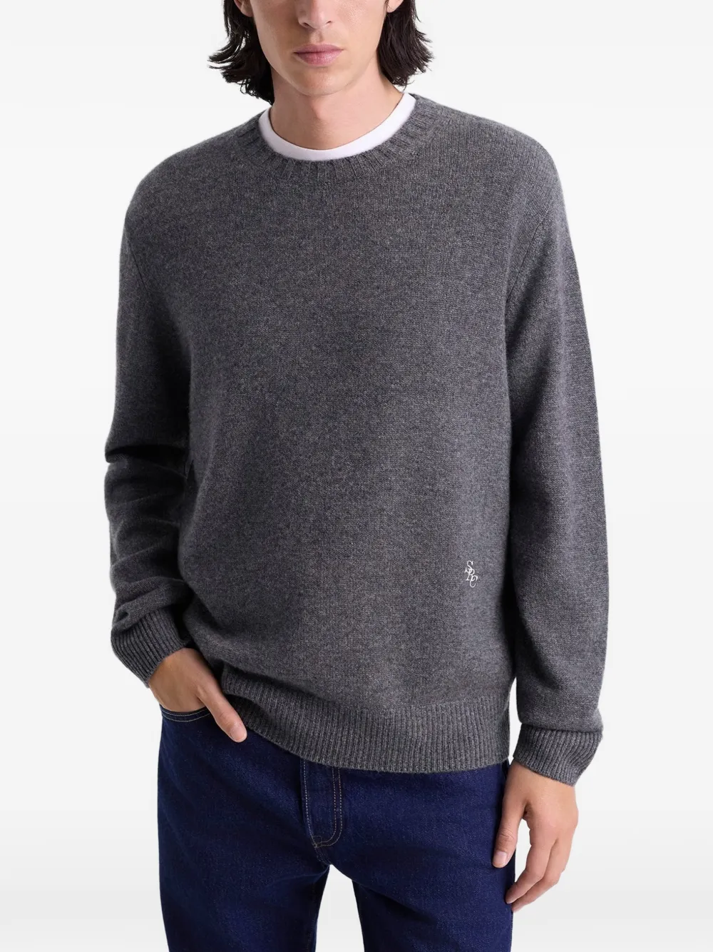 Sporty & Rich Sweater met logo Grijs