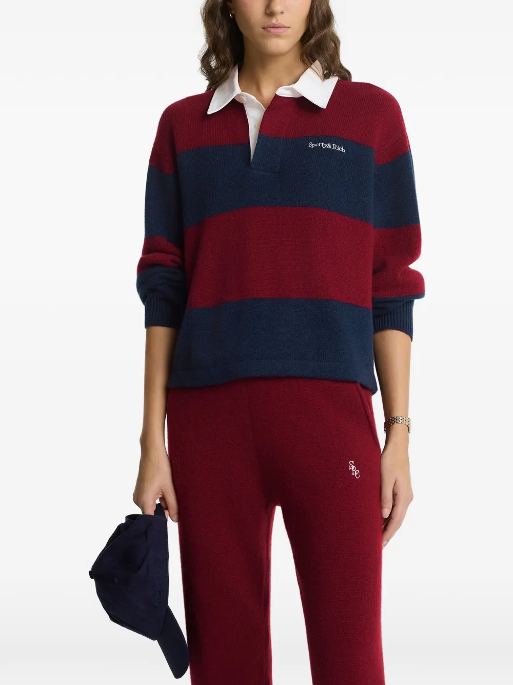 Sporty & Rich Broek met logo Rood