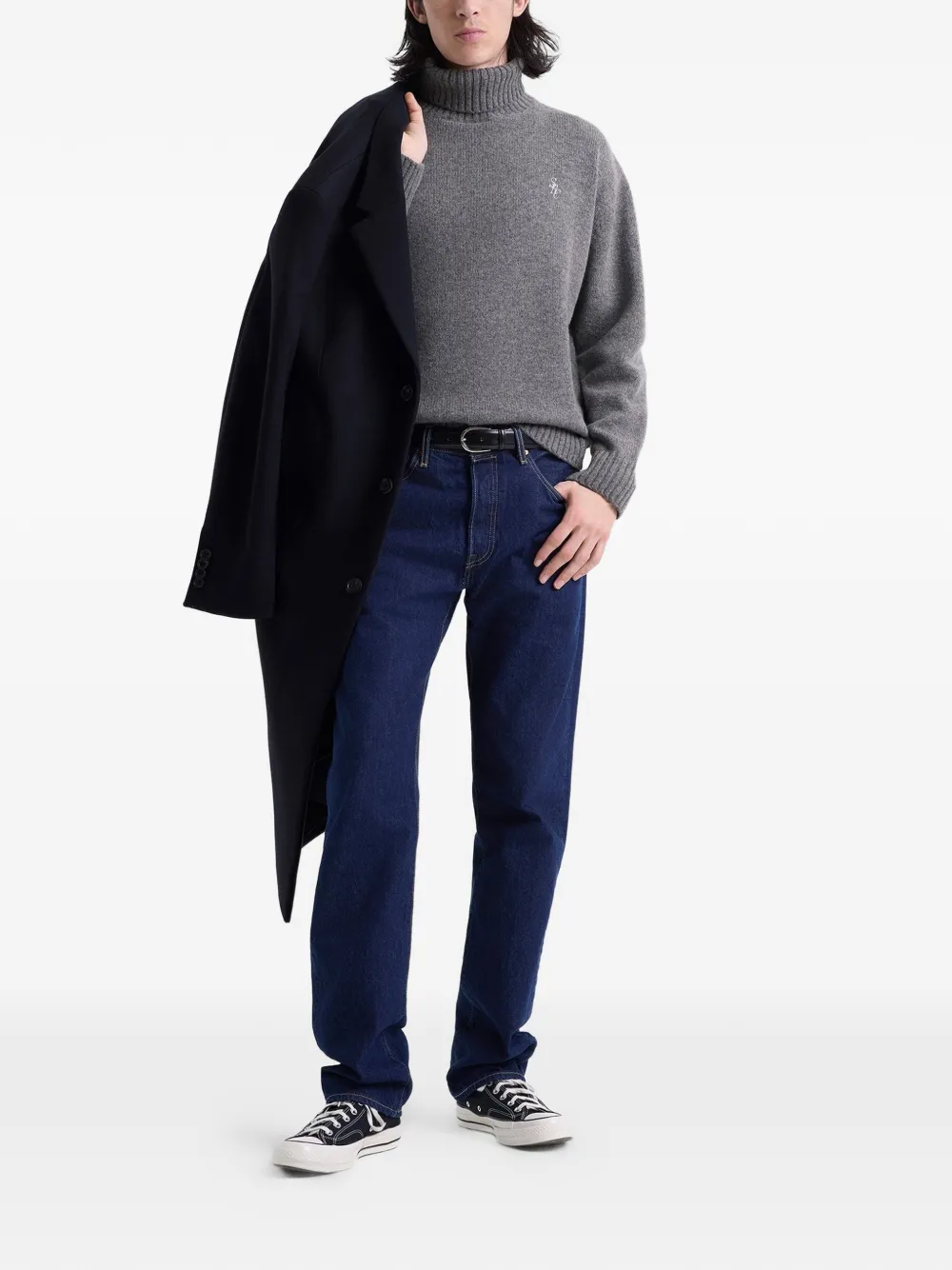  Sporty & Rich Roll-neck Sweater - Grey 