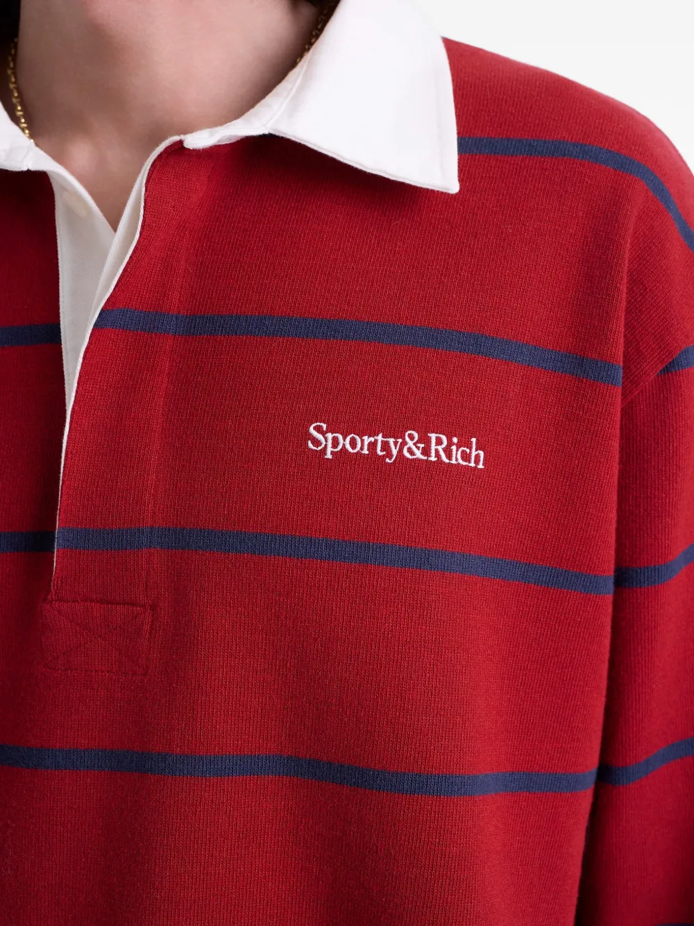 Sporty & Rich Gestreept poloshirt Rood