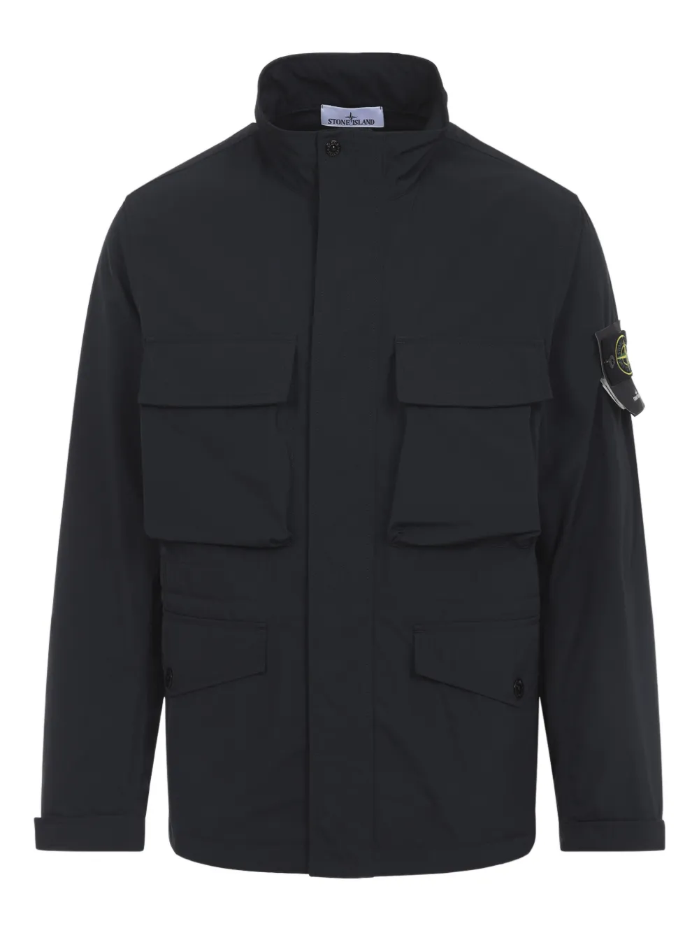 Stone Island flap-pocket logo-patch jacket - Nero