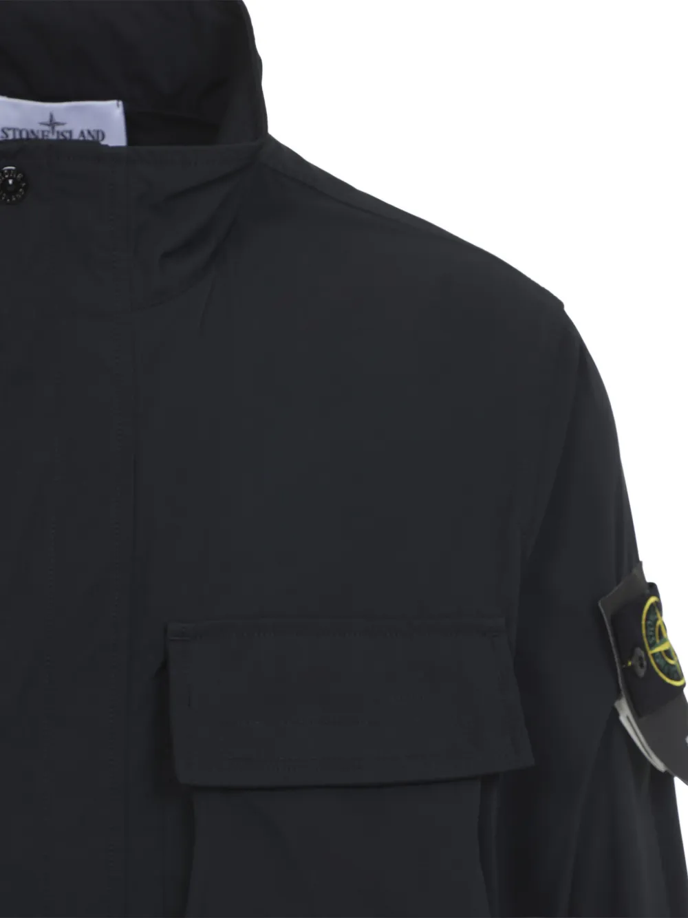Stone Island Jack met klepzak en logopatch Zwart