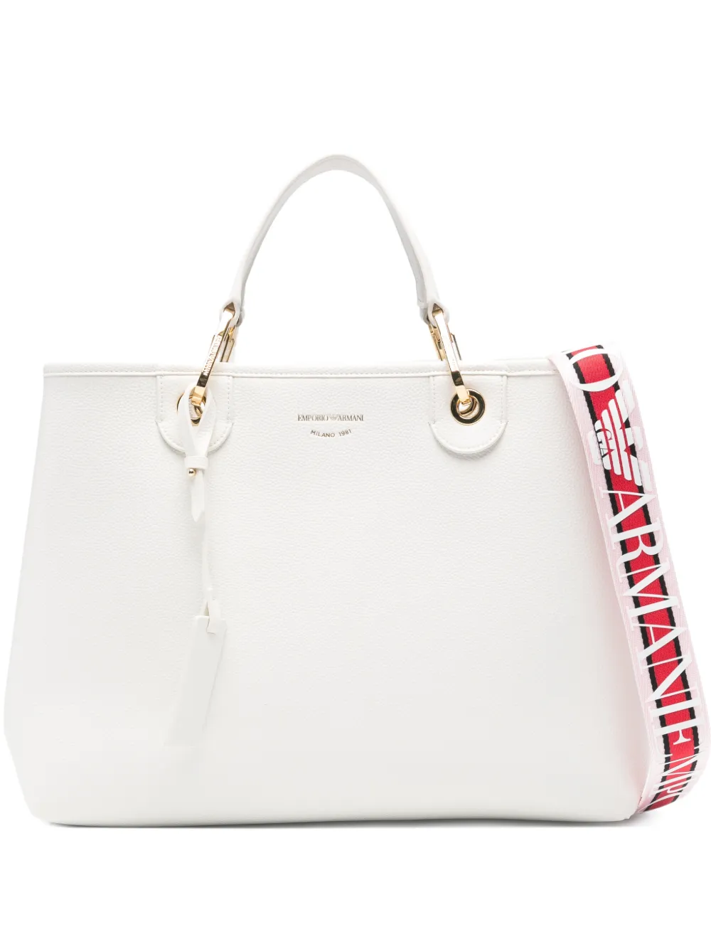 Emporio Armani top-handle tote bag - White