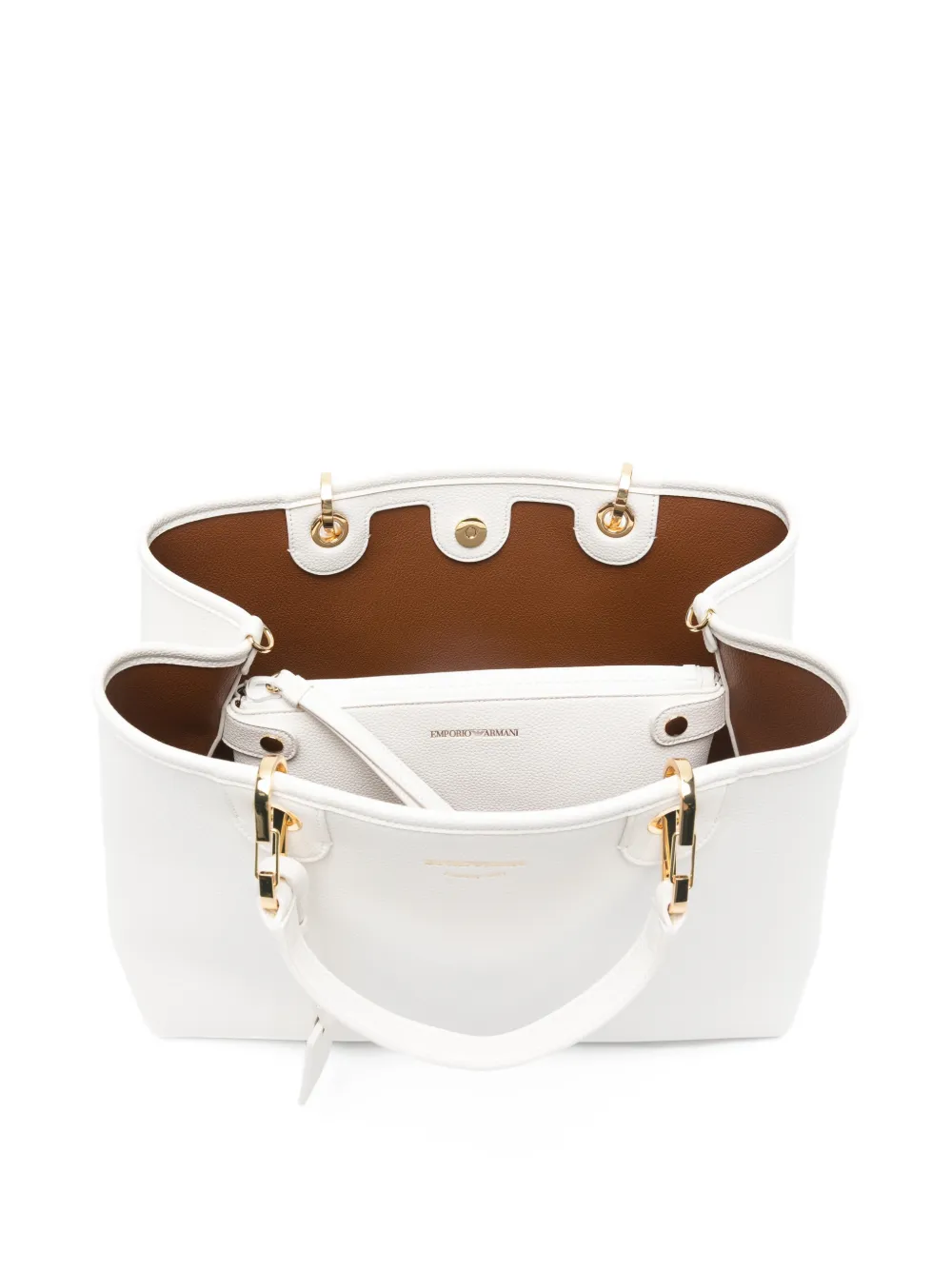 Emporio Armani Shopper met handvat Wit