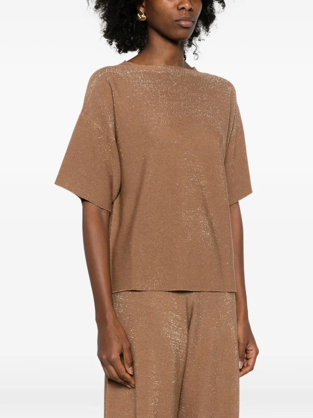 Fabiana Filippi T-shirt met ronde hals Bruin