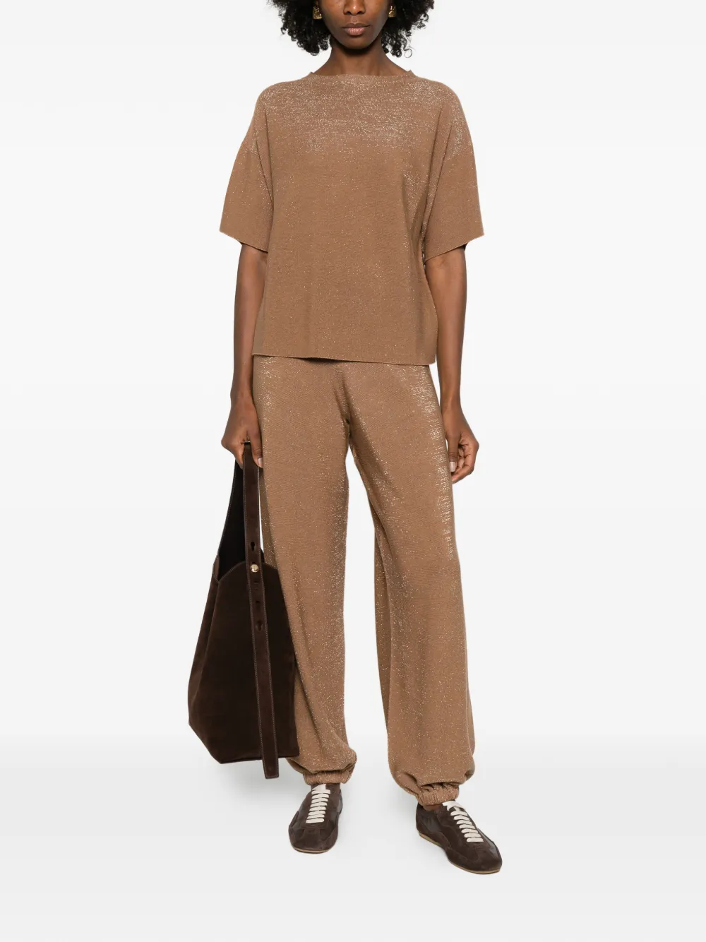 Fabiana Filippi T-shirt met ronde hals Bruin