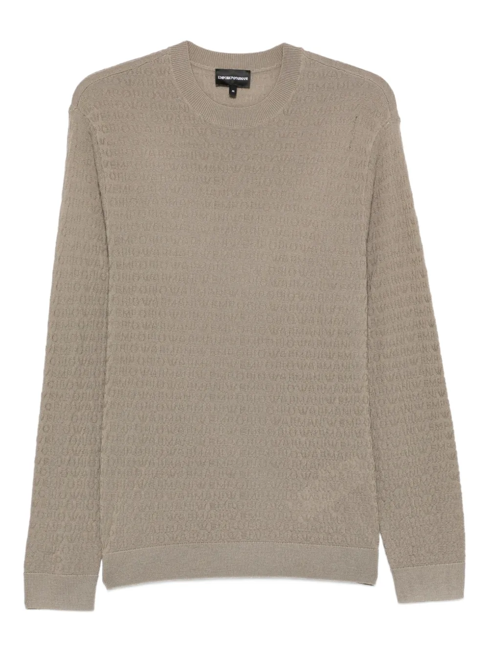 Emporio Armani textured crew-neck sweater – Brown
