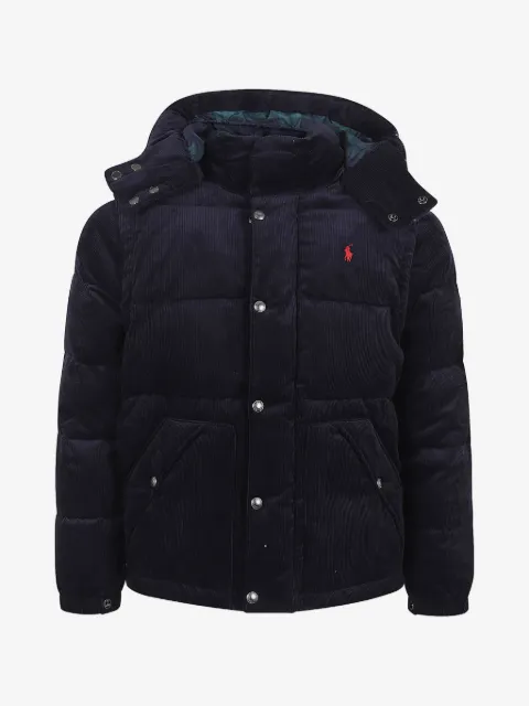 POLO RALPH LAUREN KIDS chamarra de pana capitonada con capucha