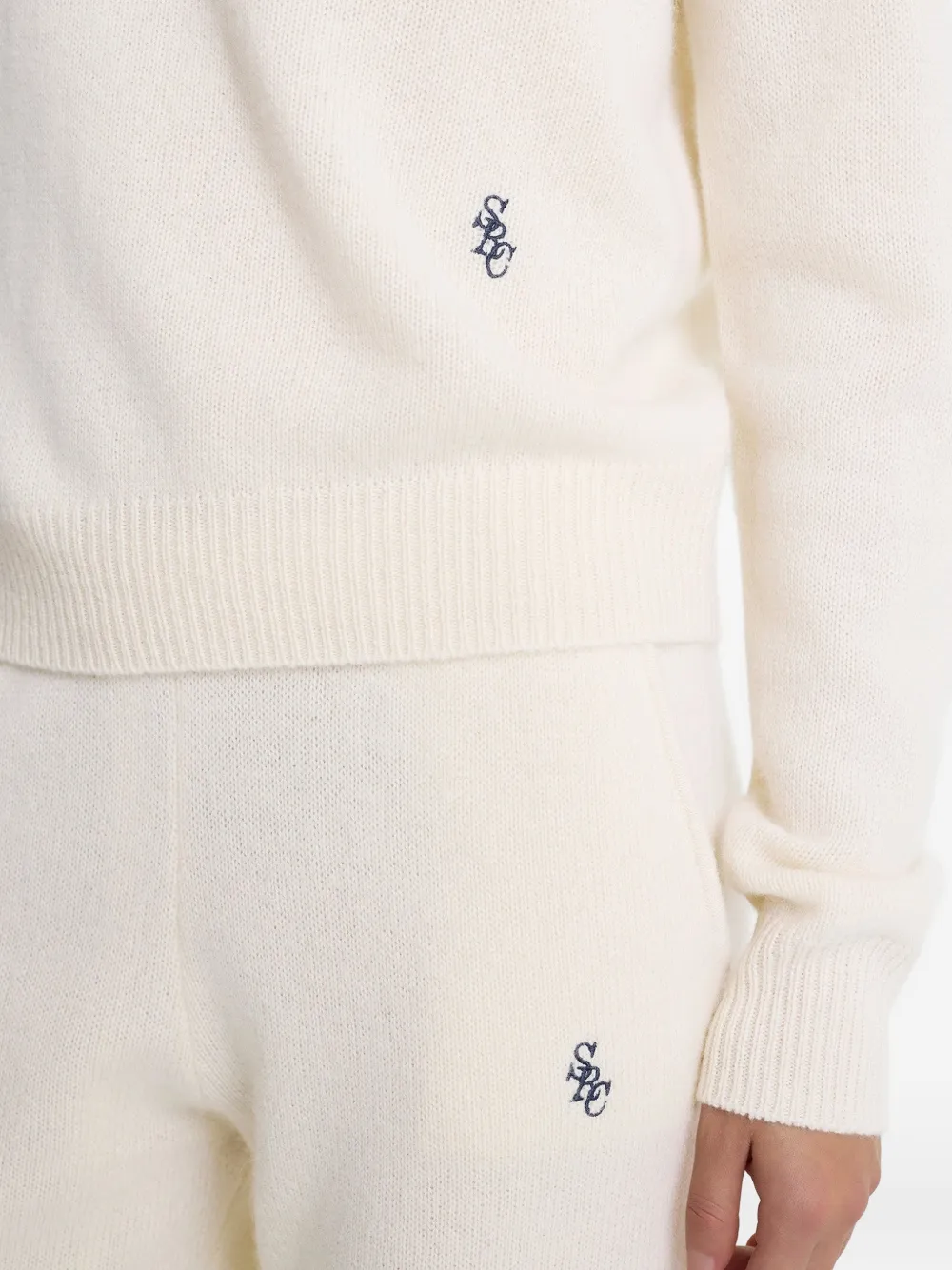 Sporty & Rich Broek met logo Beige