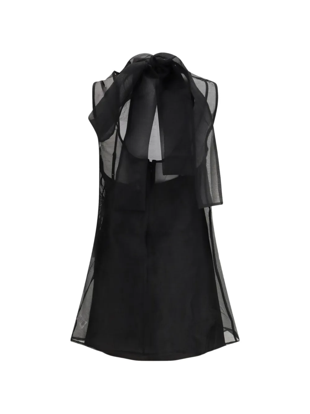 STAUD Albee beaded-detail high-neck mini dress - Zwart