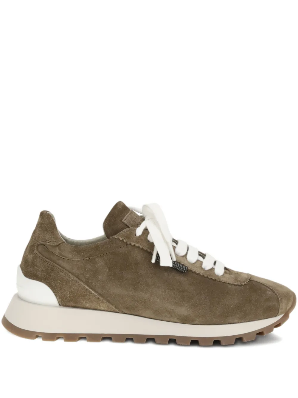 Brunello Cucinelli lace-up panelling sneakers - Marrone