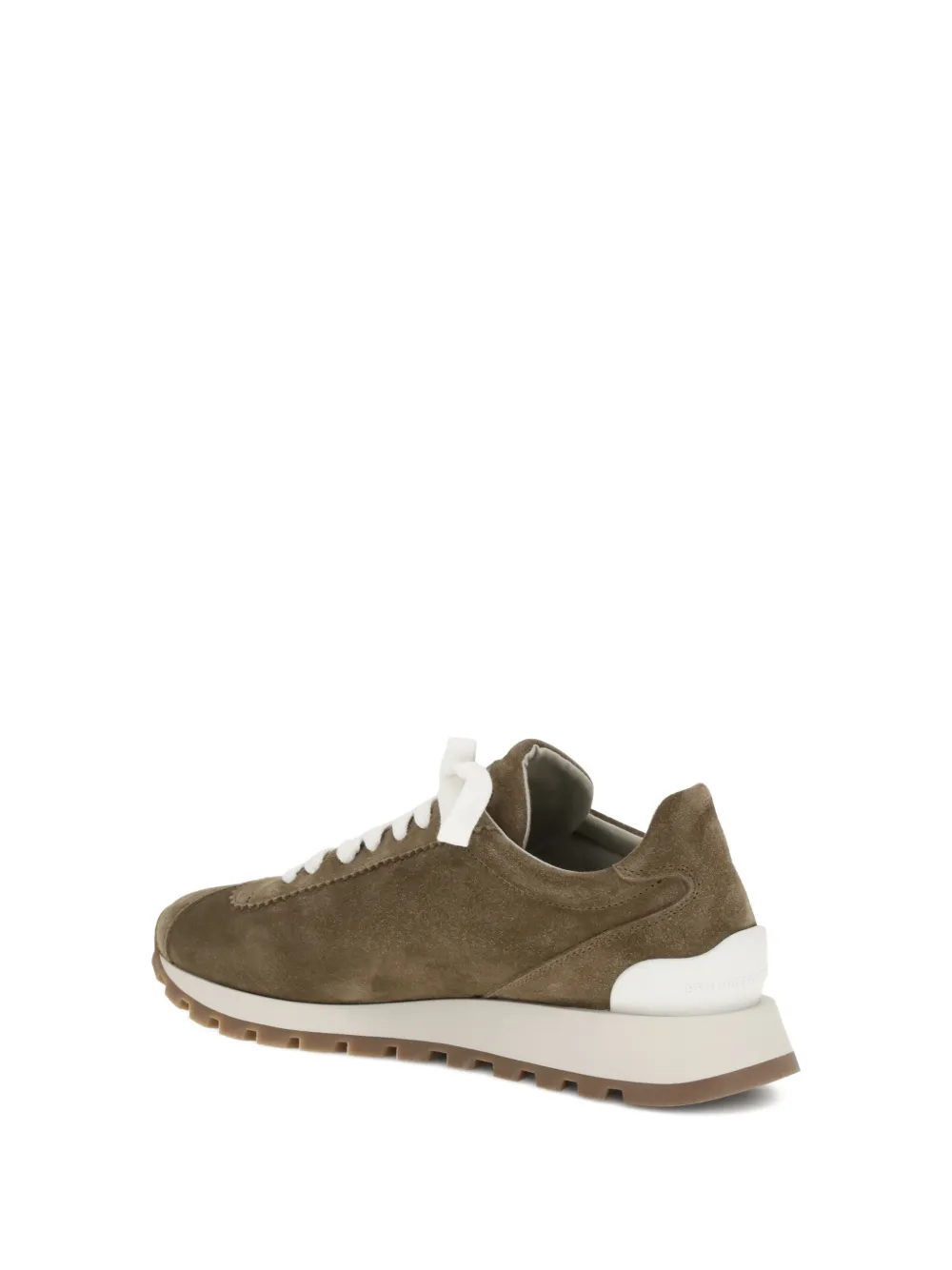 Brunello Cucinelli Sneakers met vlakken en veters Bruin