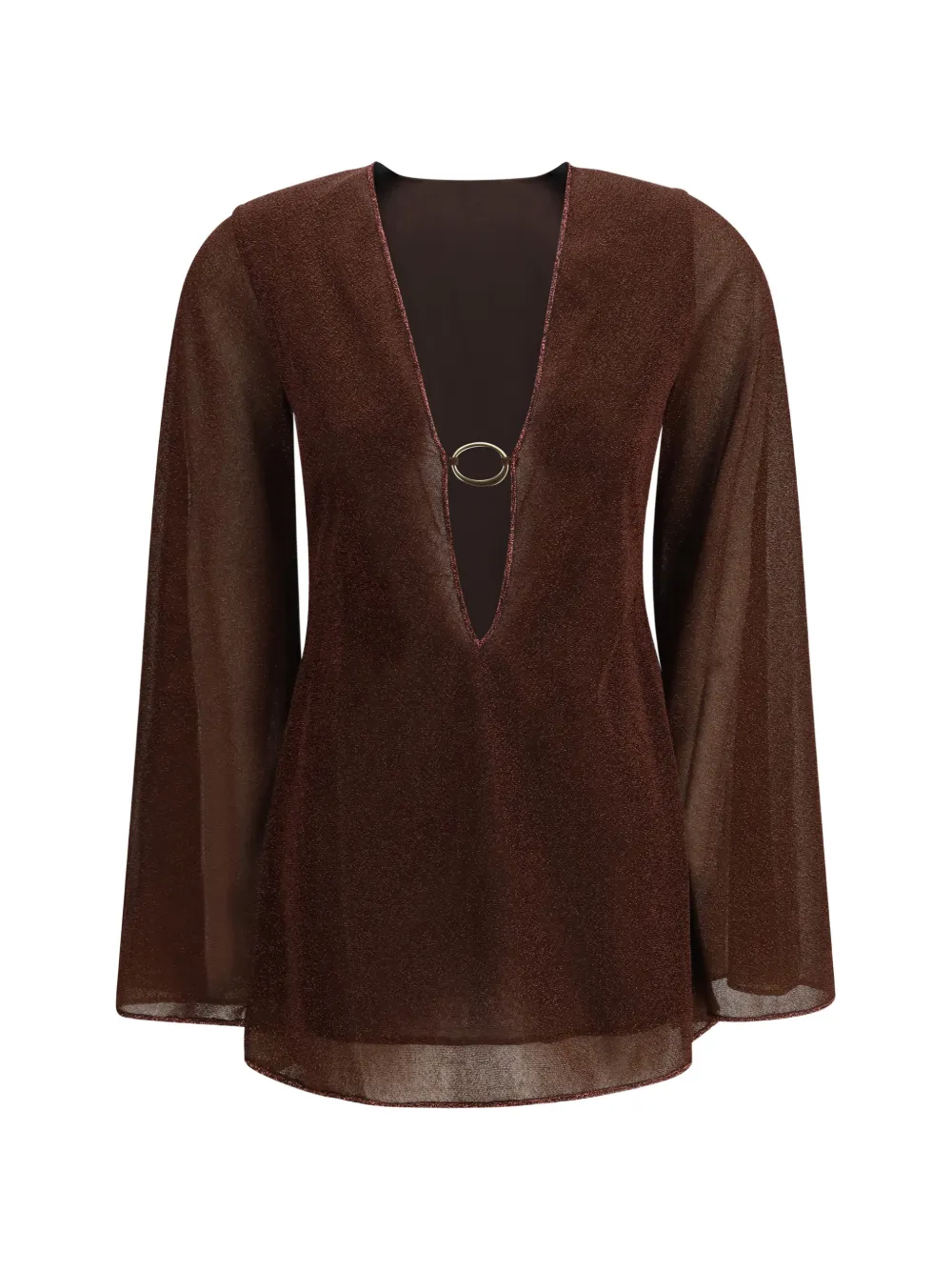 Oséree ring-detail mini dress - Marrone