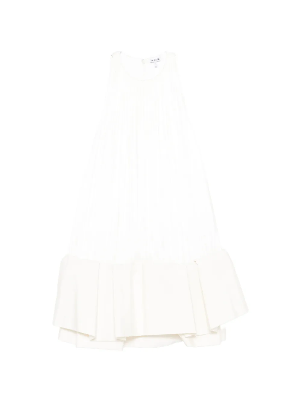LOEWE Flamenco pleated ruffled mini dress - Bianco