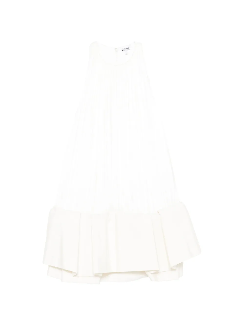 LOEWE Flamenco pleated ruffled mini dress - Bianco