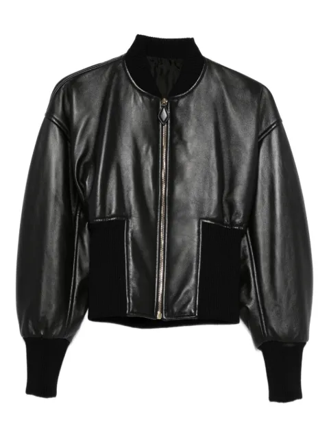 Alaïa veste en cuir à design nervuré