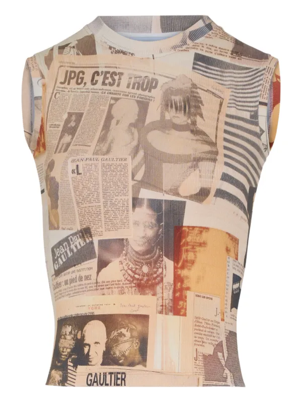 Jean Paul Gaultier プリント タンクトップ | ニュートラル | FARFETCH JP