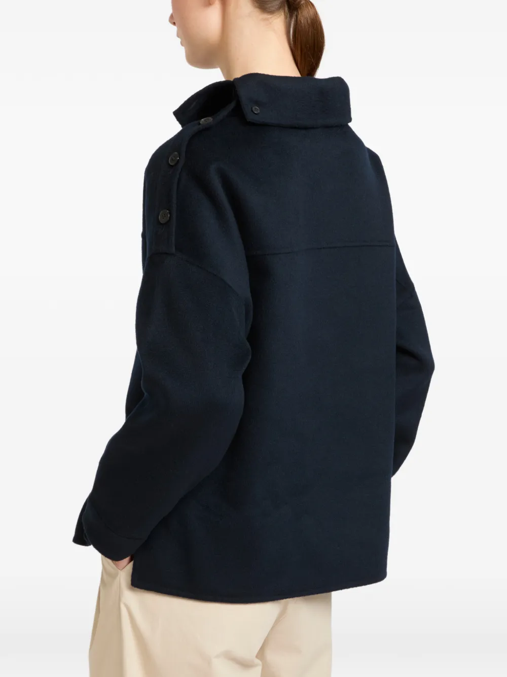 Yves Salomon Dubbelzijdige trui met asymmetrische hals Blauw